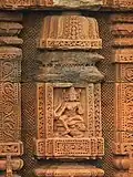 Stone carving done on a side of Yameswar Temple , Bhubaneswar