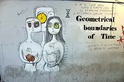 "Geometrical boundaries of Time", street art in Tbilisi, Georgia