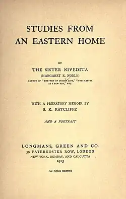 Title page of 1913 edition of Studies from an Eastern Home