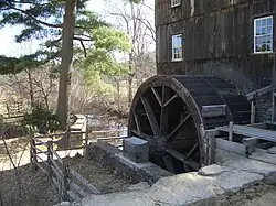 Wheel of the 1840s-era Grist Mill at Old Sturbridge Village in Sturbridge, Massachusetts