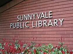 Exterior sign on the library building