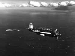 US TBM-3U Avenger towing a target sleeve