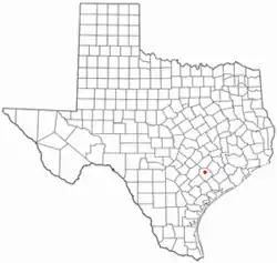 Location of Hallettsville, Texas