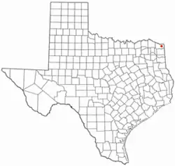 Location of Hooks, Texas