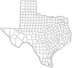 Location of Sebastian, Texas