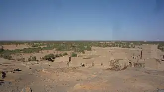 Panorama of the oasis of Tafilalet, seen from the ksar of Tingheras (Rissani).
