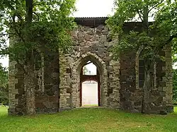 Ruins of Tahkuranna Lutheran church in Võiste