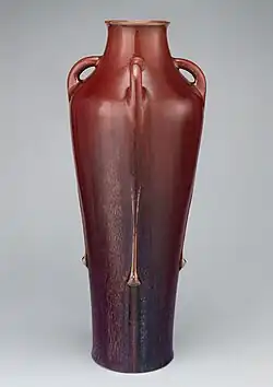 Vase, stoneware, sang de boeuf glaze, shape recorded in a sketchbook of 1893; 12 examples were made.[20]
