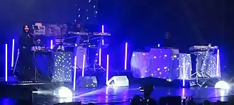 Performing in 2024 at the Barbican Centre, London (l–r: Hoshiko Yamane, Thorsten Quaeschning, Paul Frick)