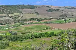 Site of the ancient city on the plateau of La Civita opposite the modern town