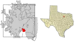 Location of Kennedale in Tarrant County, Texas