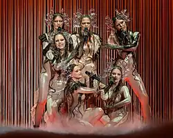 Tautumeitas performing "Bur man laimi" in Basel (2025)