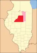 Tazewell from the time of its creation to 1829, including a large tract of unorganized territory temporarily attached to it, whose precise border was not defined.[6]