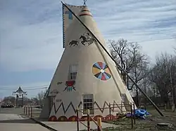 A teepee at TeePee Junction north of Lawrence