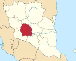 Location of Temerloh District in Pahang