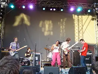 The Go! Team playing in Stockholm, 2004