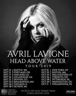 Black and white poster, detailing the artist, title of the tour and tour dates.
