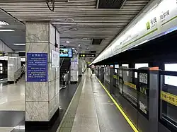 Line 2 platform with updated edge doors (as South Pudong Road)