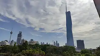 The Merdeka 118 alongside the KL Tower on its left