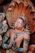 Nāga king in Anjali mudra in Deogarh temple, Madhya Pradesh