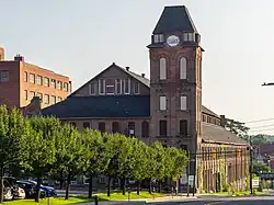 Dunder Mifflin Logo added to the Penn Paper Building in Scranton