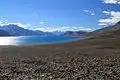 The Pangong Tso and Lukung on the right (September 2013)