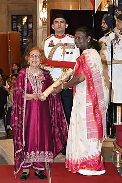 Lobo receiving her Padma Shri in 2025