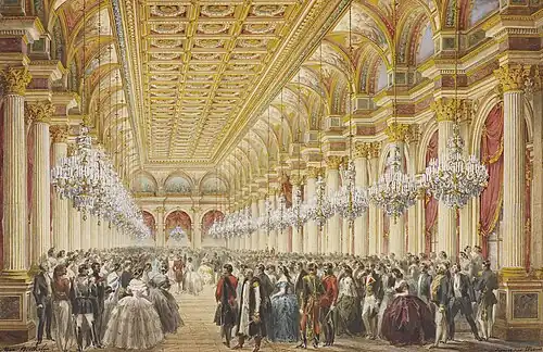 Max Berthelin, The salle des fêtes of the Hôtel de Ville of Paris for the visit of Queen Victoria on 23 August 1855