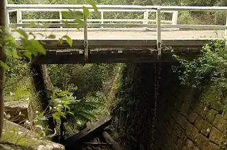 Thomas James Bridge, on the northern bank of the Hawkesbury River at Wisemans Ferry, the oldest bridge on the Australian mainland still to carry vehicular traffic
