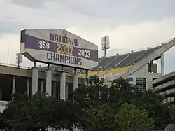 South End Zone scoreboard (Prior to 2014 expansion)
