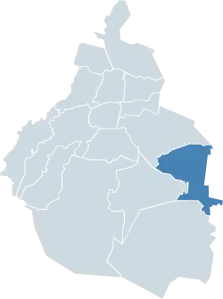 Location of Tláhuac within Mexico City