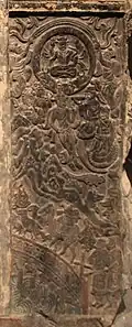 Depiction (top in the roundel) on the sarcophagus of Wirkak