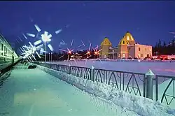 Tommot railway station in winter
