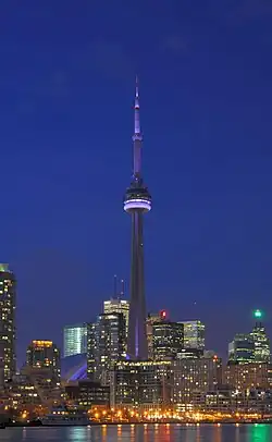 Image 2The CN Tower, located in downtown Toronto, Ontario, Canada, is a communications and observation tower standing 553.3 metres (1,815 ft) tall.