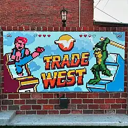 Tradewest mural at Campbell Arts Plaza