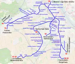Map of Mainz tramway network