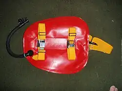 Lightweight travel diving harness - back view, showing camstraps