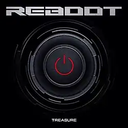 Power button with the words "Reboot" aboce it