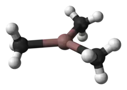Ball and stick model of trimethylindium