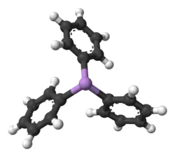 Ball and stick model of aromatic triphenylarsine