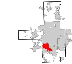 Location within Tulsa County, and the state of Oklahoma