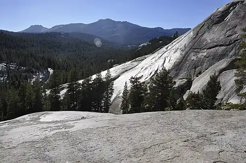 Glacial polish on Daff Dome