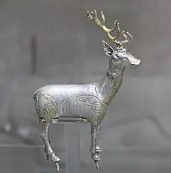 Silver Deer of Bilge Qaghan from the burial site at Khoshoo Tsaidam.