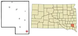 Location in Turner County and the state of South Dakota
