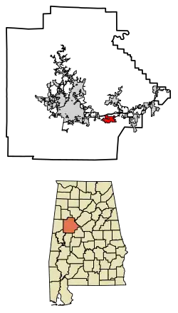 Location of Coaling in Tuscaloosa County, Alabama.