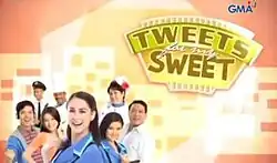 An image of the cast. The series title is displayed on the upper right side of the image. The logo of GMA Network is displayed on the upper right side of the image.