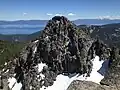 East (true) summit of Twin Peaks seen from the west peak