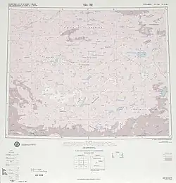 Map including the southern part of Minfeng/Niya County and the county's border with Tibet (DMA, 1975)