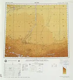 Map including Minfeng (labeled as MIN-FENG (NIYA BAZAR)) and surrounding region in the International Map of the World (ATC, 1971)