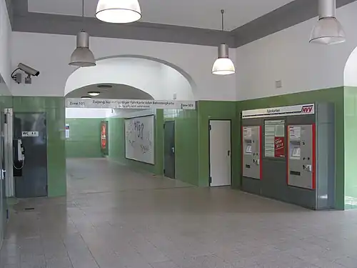 Interior view of the station building